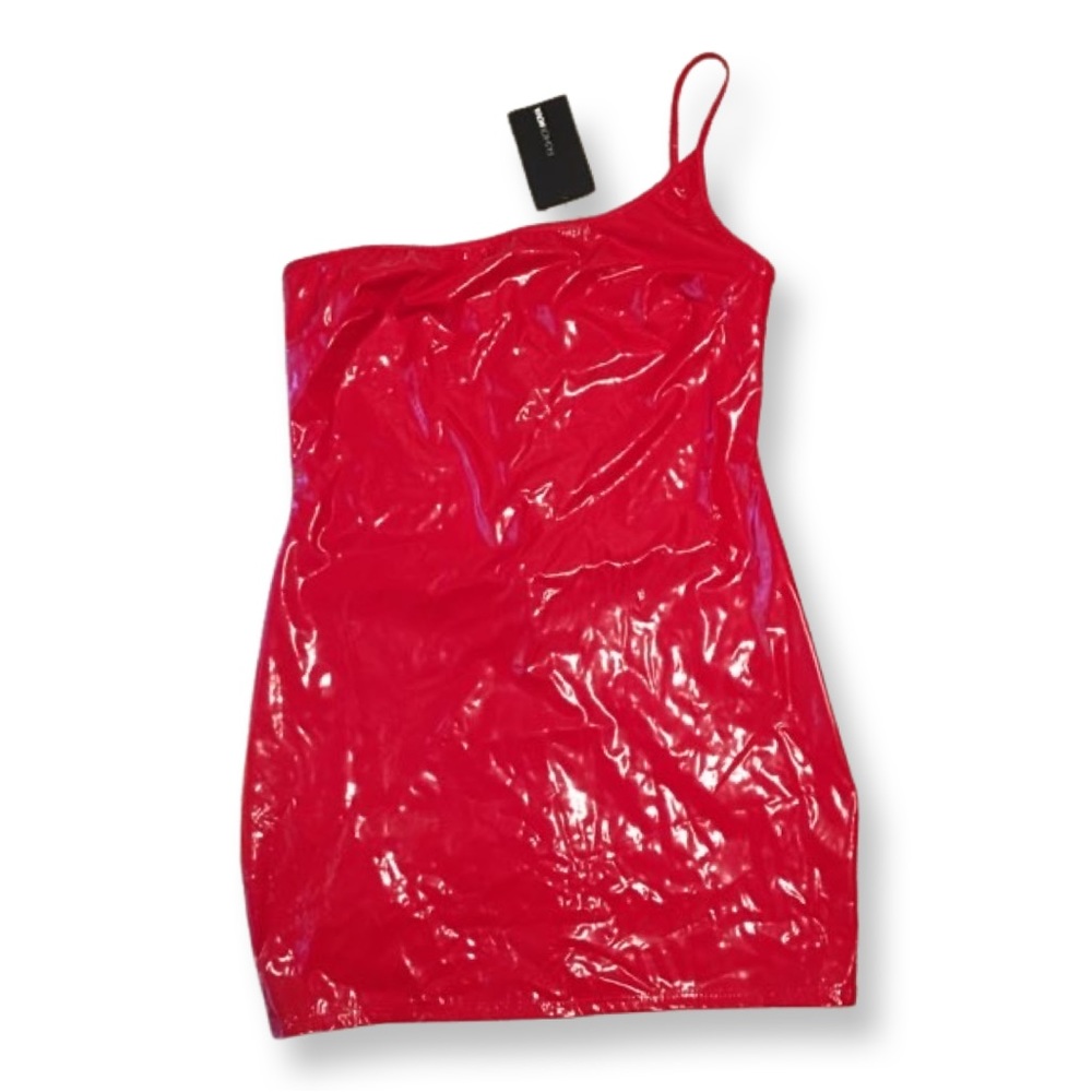 Red Latex mini dress